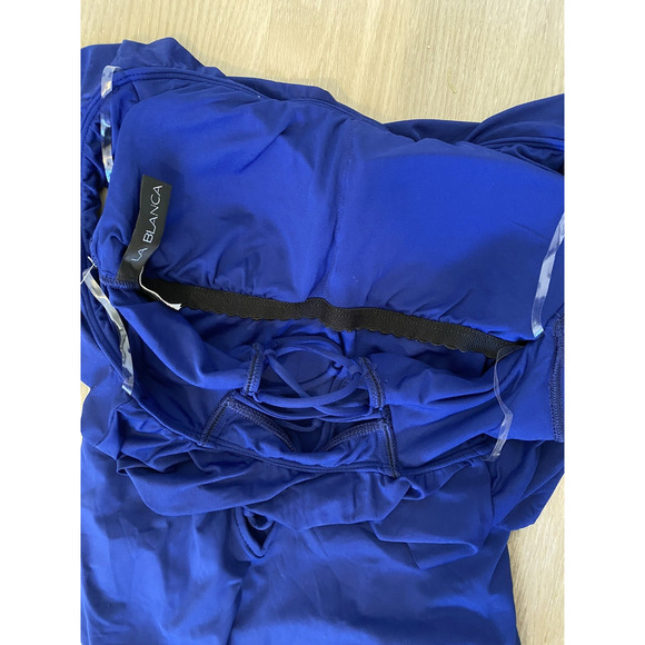 NWT La Blanca Island Goddess Off The Shoulder Ruffled One Piece Swimsuit 8 Beach - Picture 7 of 12